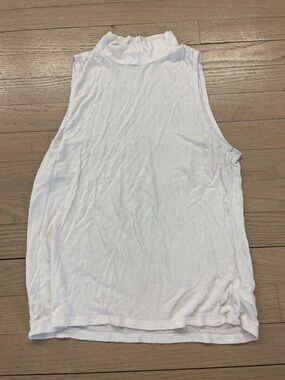 American Eagle Outfitters White Ribbed Mock Neck Tank